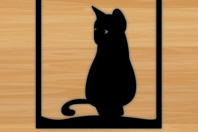 Intra απο ξύλο plywood 3mm-4mm πάχος Cat  Wall Art File Cut  Metal Δίασταση 40x40 cm INTRAFABR-69337429