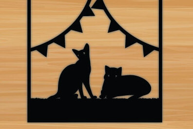 Intra απο ξύλο plywood 3mm-4mm πάχος Cat  Wall Art File Cut  Metal Δίασταση 40x40 cm INTRAFABR-69337047