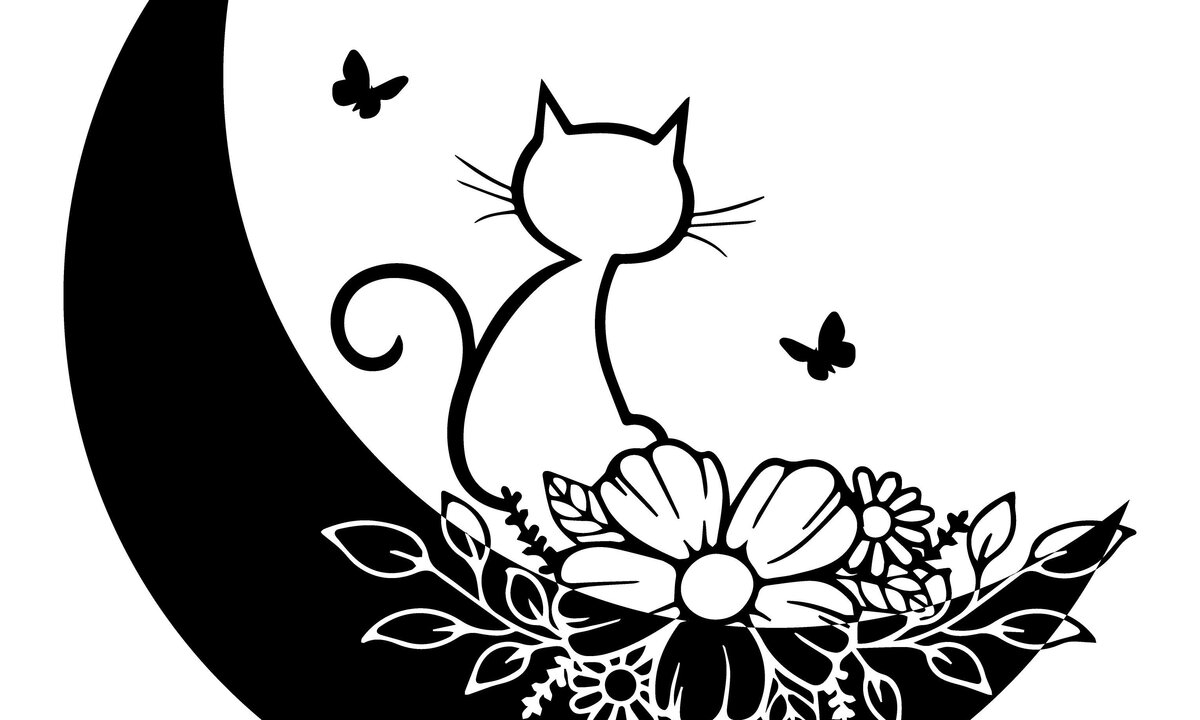 Intra απο ξύλο plywood 3mm-4mm πάχος Silhouette Cat Moon Butterfly Δίασταση 30x20 cm INTRAFABR-36828461