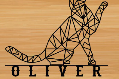 Intra απο ξύλο plywood 3mm-4mm πάχος Διακόσμηση τοίχου με Cat Oliver Design Δίασταση 40x40 cm INTRAFABR-70294604