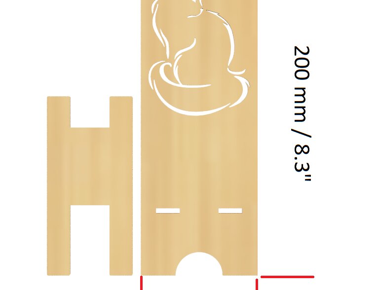 Σετ των 3 Intra απο ξύλο plywood 3mm-4mm πάχος Μοτίβο κοπής με λέιζερ βάσης τηλεφώνου Cat Δίασταση 3x3 cm INTRAFABR-90598105