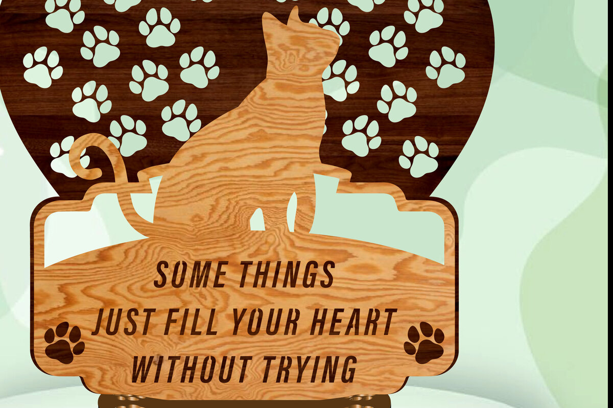 Σετ των 2 Intra απο ξύλο plywood 3mm-4mm πάχος Cat Pop Up Decor3d Δίασταση 15x15 cm INTRAFABR-59986060