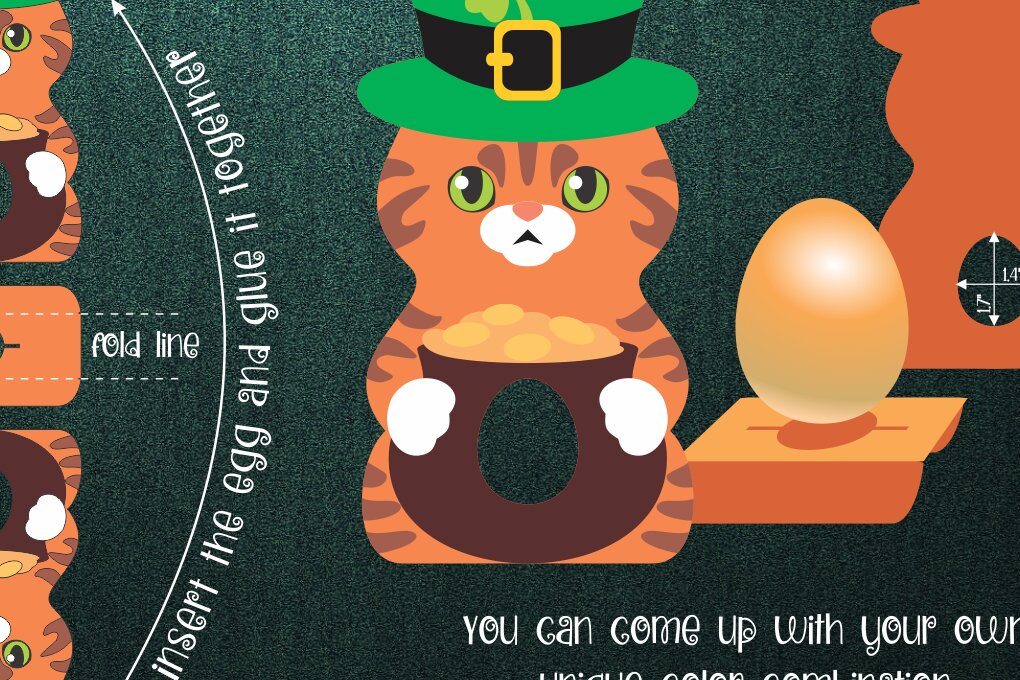 Σετ των 2 Intra απο ξύλο plywood 3mm-4mm πάχος Cat-St. Πρότυπο Patrick's Egg Holder Δίασταση 15x15 cm INTRAFABR-24433502