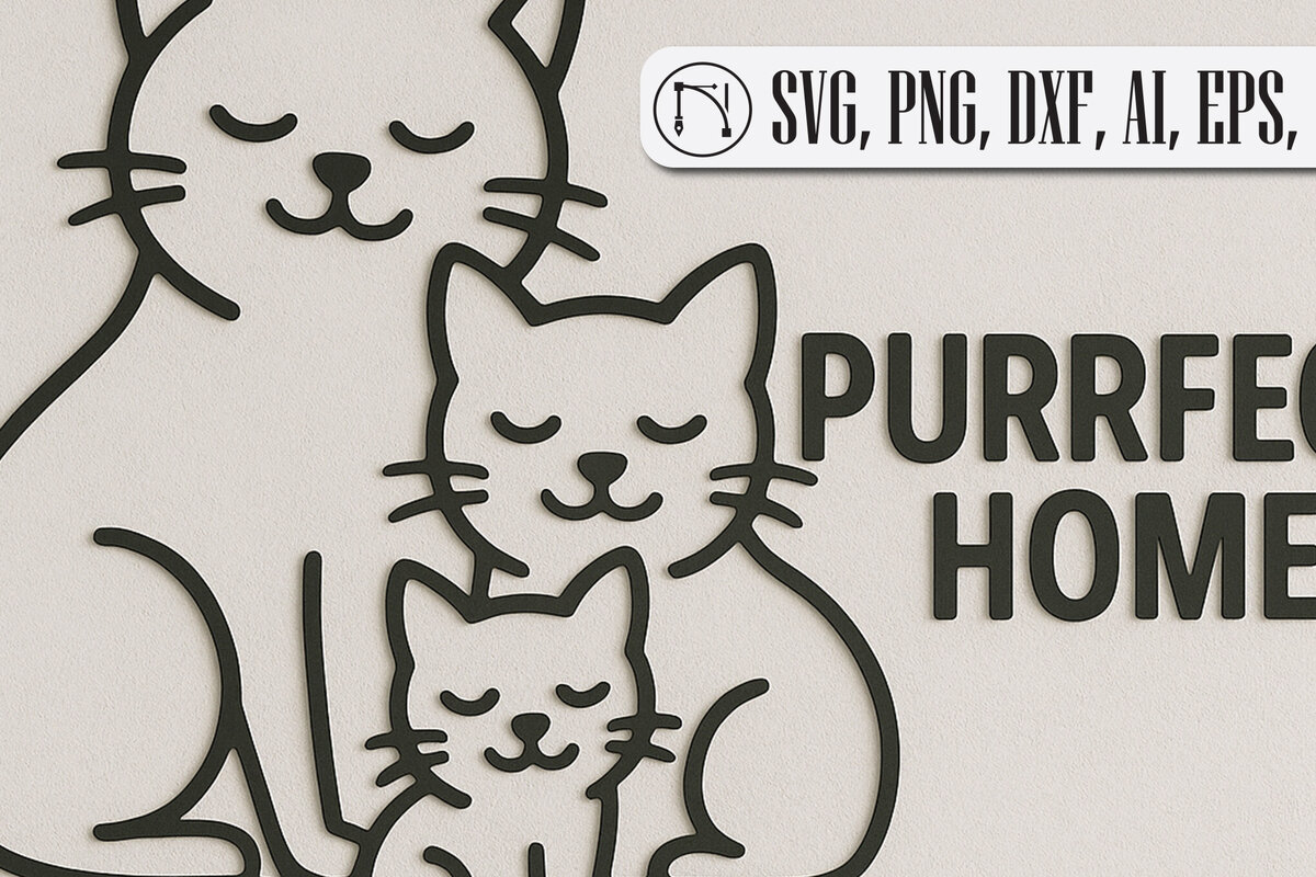 Σετ των 2 Intra απο ξύλο plywood 3mm-4mm πάχος Σήμα καλωσορίσματος Cat Stack – Metal Δίασταση 3000x2000 cm INTRAFABR-122212246