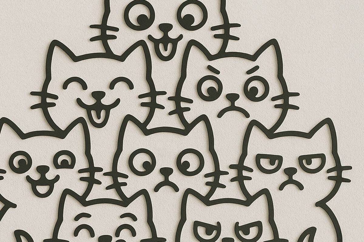 Σετ των 2 Intra απο ξύλο plywood 3mm-4mm πάχος Σήμα καλωσορίσματος Cat Stack – Metal Δίασταση 3000x2000 cm INTRAFABR-122212505