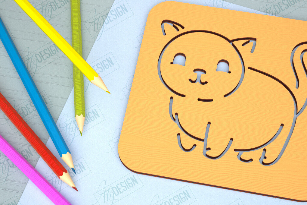 Intra απο ξύλο plywood 3mm-4mm πάχος Πίνακας εντοπισμού γατών | Πρότυπο σχεδίασης Δίασταση 40x40 cm INTRAFABR-98131587