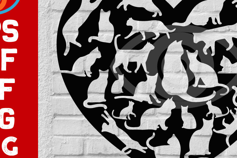 Intra απο ξύλο plywood 3mm-4mm πάχος Σιλουέτα καρδιάς διακόσμησης τοίχου γάτας Δίασταση 40x40 cm INTRAFABR-68966980