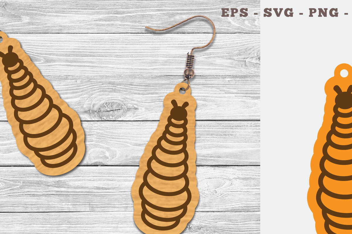 Σετ των 3 Intra απο ξύλο plywood 3mm-4mm πάχος Σκουλαρίκια Caterpillar Cut  Δίασταση 3x3 cm INTRAFABR-107201246