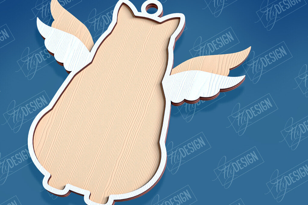 Σετ των 3 Intra απο ξύλο plywood 3mm-4mm πάχος Σχέδιο κοπής με λέιζερ αναμνηστικό στολίδι για γάτες Δίασταση 8x8 cm INTRAFABR-95715581