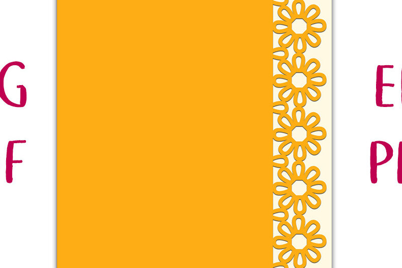 Σετ των 3 Intra απο ξύλο plywood 3mm-4mm πάχος Κάρτα Celandine Geo Flower Lace Edged Δίασταση 7x5 cm INTRAFABR-13374737