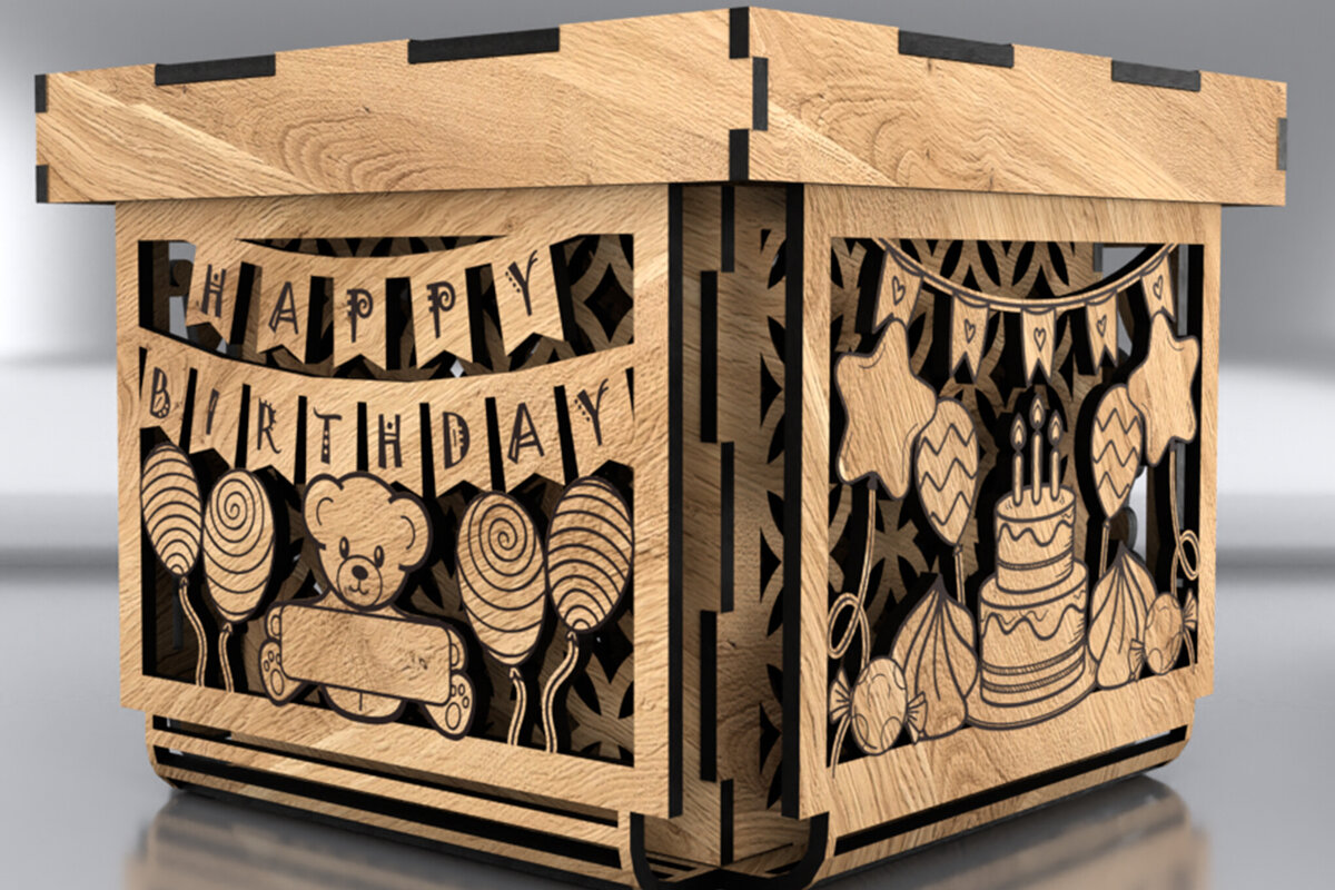 Σετ των 3 Intra απο ξύλο plywood 3mm-4mm πάχος Κουτιά δώρων γιορτής ( 8 αρχείων) Δίασταση 3x3 cm INTRAFABR-123135223