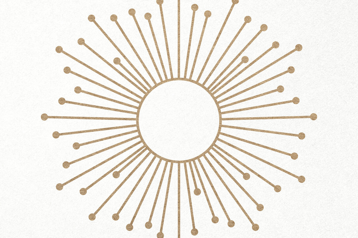 Σετ των 3 Intra απο ξύλο plywood 3mm-4mm πάχος Πλαίσιο Monogram Sun Celestial Boho Δίασταση 7x7 cm INTRAFABR-120288054