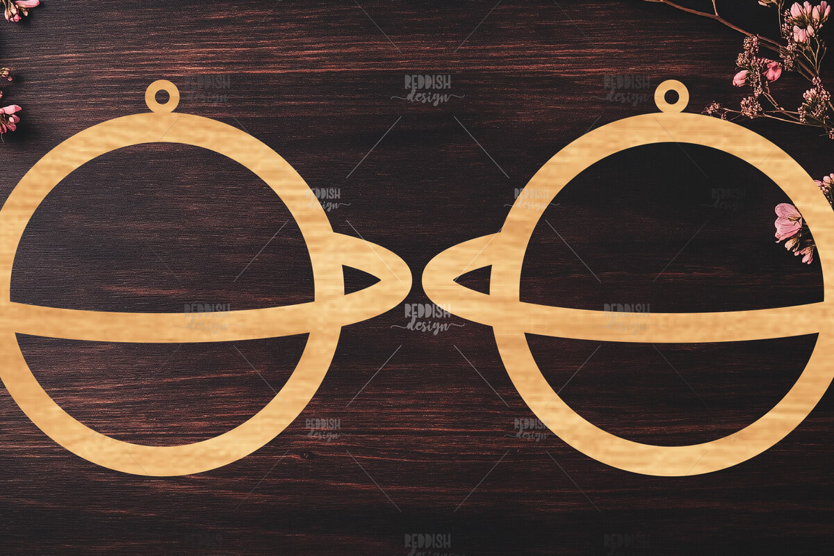 Σετ των 3 Intra απο ξύλο plywood 3mm-4mm πάχος Celestial Earrings Cut  Δίασταση 3x3 cm INTRAFABR-121183971