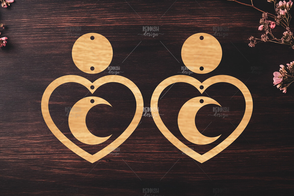 Σετ των 3 Intra απο ξύλο plywood 3mm-4mm πάχος Celestial Earrings Cut  Δίασταση 3x3 cm INTRAFABR-121280526