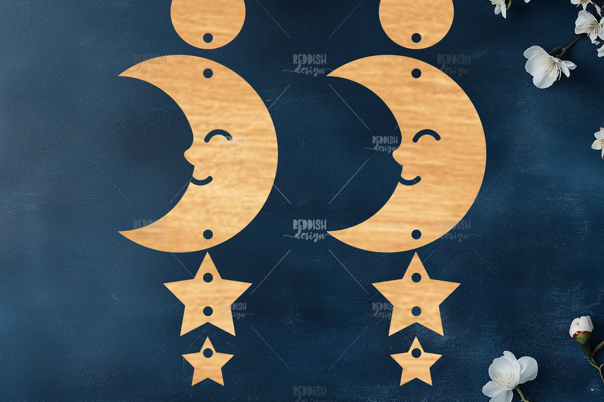 Σετ των 3 Intra απο ξύλο plywood 3mm-4mm πάχος Celestial Earrings Cut  Δίασταση 3x3 cm INTRAFABR-121280575