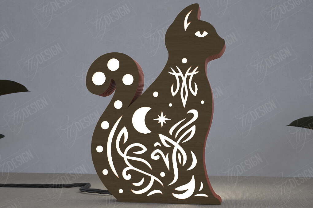 Σετ των 2 Intra απο ξύλο plywood 3mm-4mm πάχος Ουράνιο Φανάρι | Επιτραπέζιο φως νύχτας Δίασταση 15x15 cm INTRAFABR-112898141