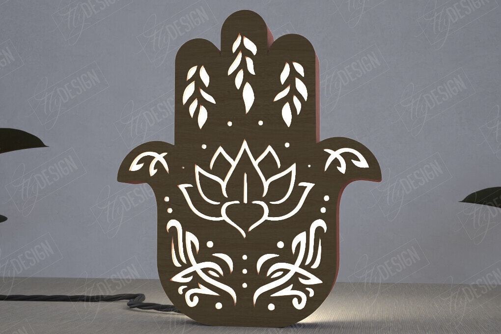 Σετ των 2 Intra απο ξύλο plywood 3mm-4mm πάχος Ουράνιο Φανάρι | Επιτραπέζιο φως νύχτας Δίασταση 15x15 cm INTRAFABR-112898228