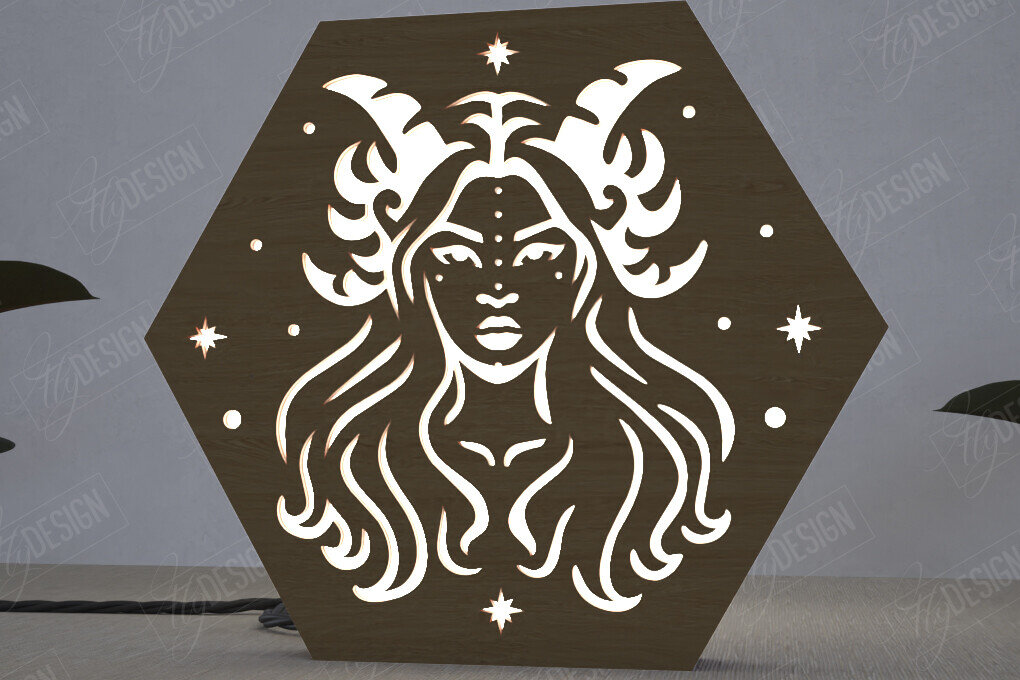 Σετ των 2 Intra απο ξύλο plywood 3mm-4mm πάχος Ουράνιο Φανάρι | Επιτραπέζιο φως νύχτας Δίασταση 15x15 cm INTRAFABR-112898233