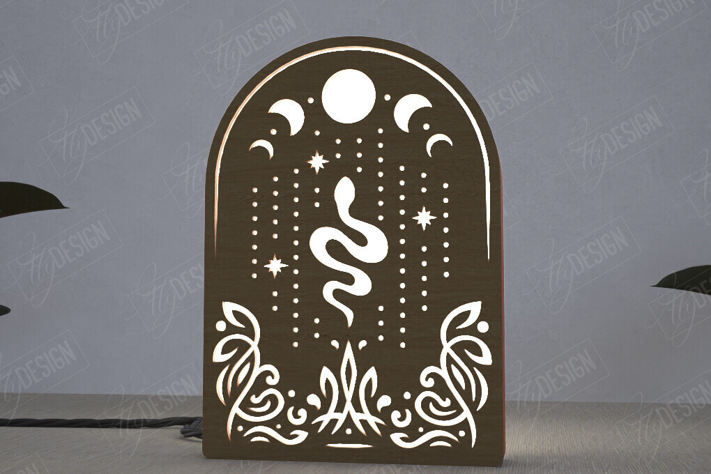 Σετ των 2 Intra απο ξύλο plywood 3mm-4mm πάχος Ουράνιο Φανάρι | Επιτραπέζιο φως νύχτας Δίασταση 15x15 cm INTRAFABR-112898244