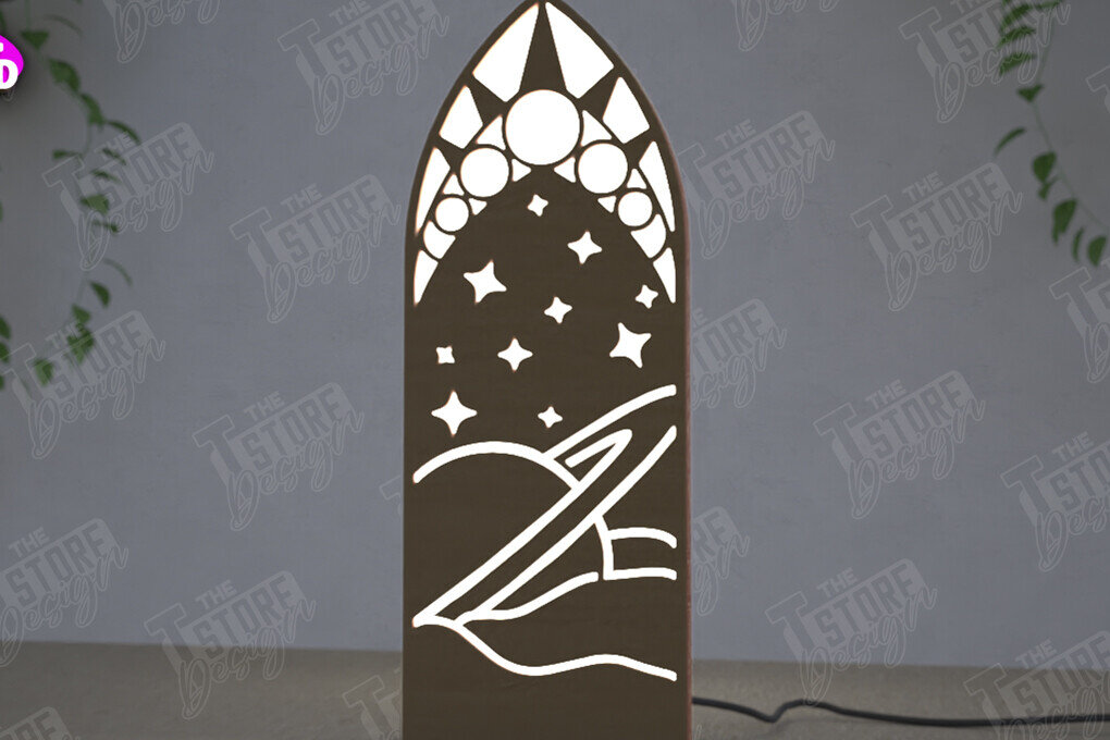 Σετ των 2 Intra απο ξύλο plywood 3mm-4mm πάχος Ουράνιο Φανάρι | Επιτραπέζιο φως νύχτας Δίασταση 15x15 cm INTRAFABR-112629253