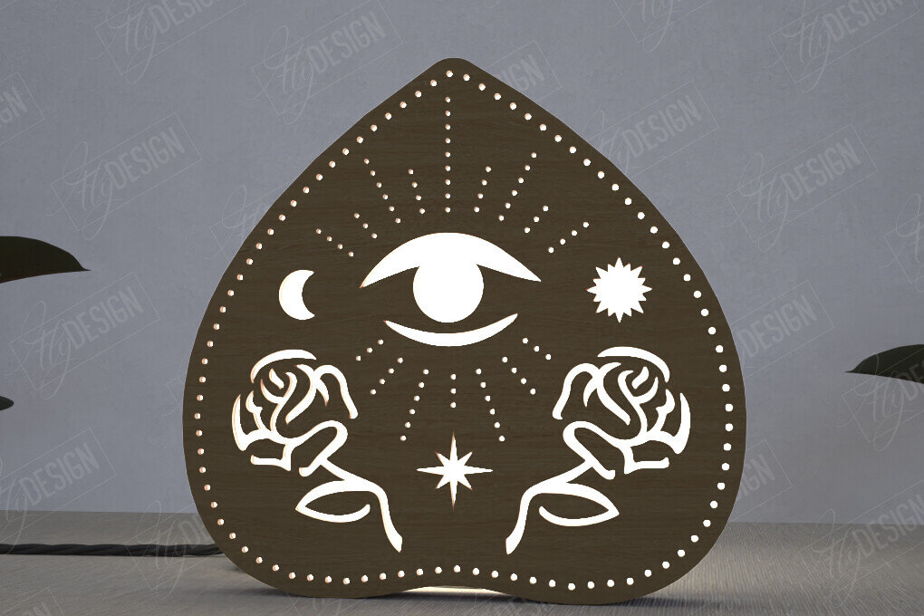 Σετ των 2 Intra απο ξύλο plywood 3mm-4mm πάχος Ουράνιο Φανάρι | Επιτραπέζιο φως νύχτας Δίασταση 15x15 cm INTRAFABR-112898249