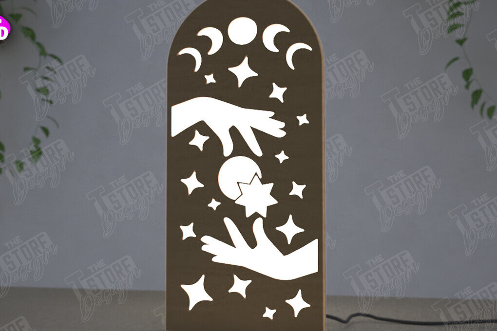 Σετ των 3 Intra απο ξύλο plywood 3mm-4mm πάχος Ουράνιο Φανάρι | Επιτραπέζιο φως νύχτας Δίασταση 15x15 cm INTRAFABR-112629264