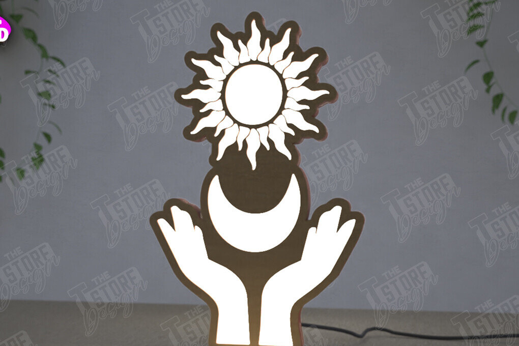 Σετ των 2 Intra απο ξύλο plywood 3mm-4mm πάχος Ουράνιο Φανάρι | Επιτραπέζιο φως νύχτας Δίασταση 15x15 cm INTRAFABR-112629270