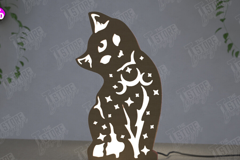 Σετ των 2 Intra απο ξύλο plywood 3mm-4mm πάχος Ουράνιο Φανάρι | Επιτραπέζιο φως νύχτας Δίασταση 15x15 cm INTRAFABR-112629245