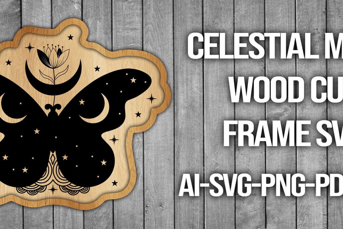 Intra απο ξύλο plywood 3mm-4mm πάχος Πλαίσιο κοπής ξύλου Celestial Moon Δίασταση 20x30 cm INTRAFABR-45742176