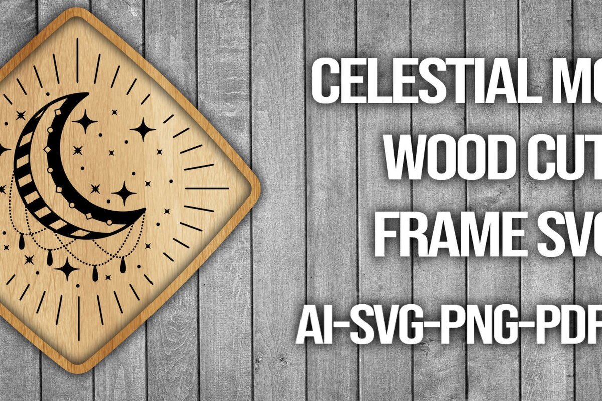 Intra απο ξύλο plywood 3mm-4mm πάχος Πλαίσιο κοπής ξύλου Celestial Moon Δίασταση 20x30 cm INTRAFABR-46087937