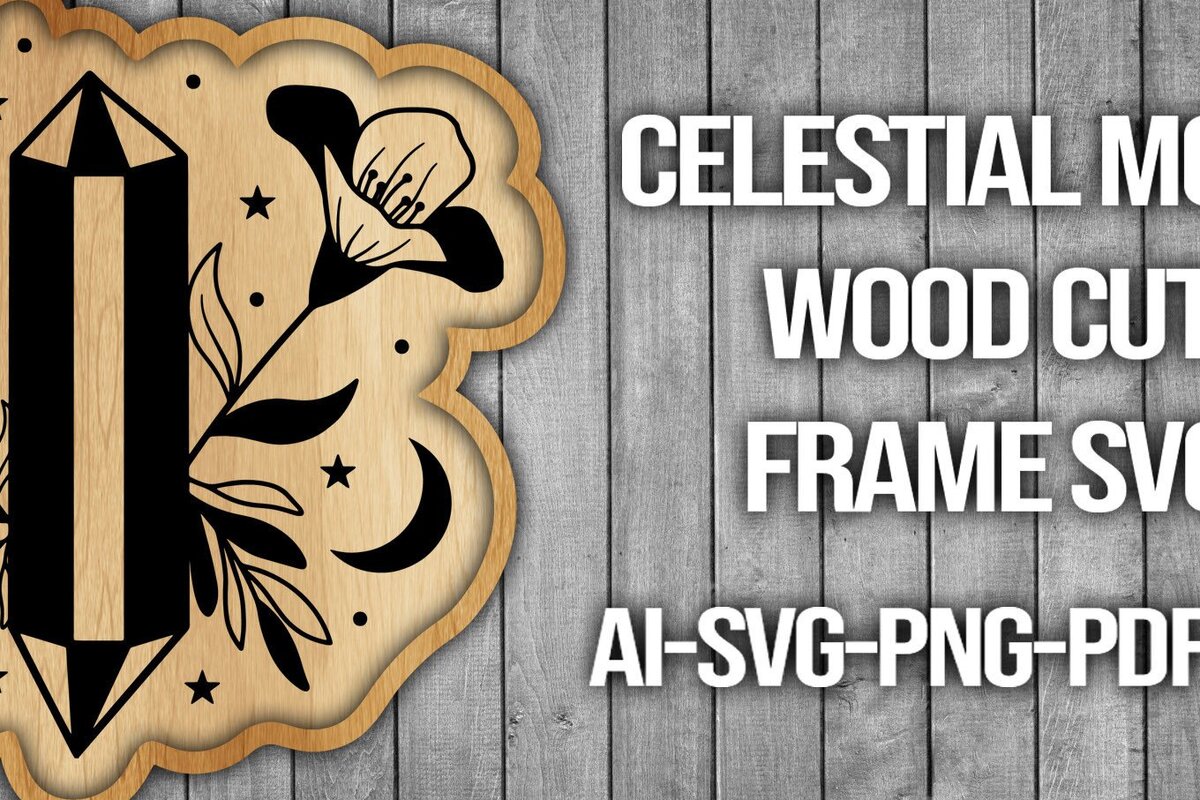 Intra απο ξύλο plywood 3mm-4mm πάχος Πλαίσιο κοπής ξύλου Celestial Moon Δίασταση 20x30 cm INTRAFABR-46087950