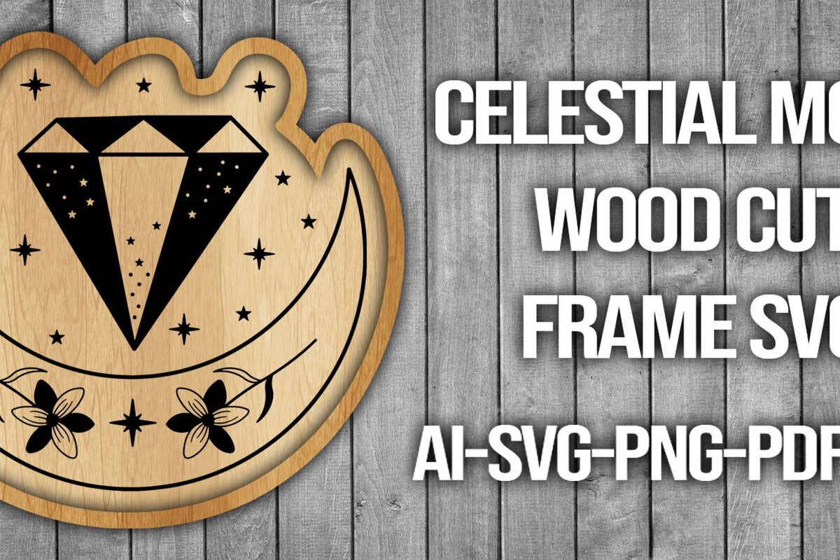 Intra απο ξύλο plywood 3mm-4mm πάχος Πλαίσιο κοπής ξύλου Celestial Moon Δίασταση 20x30 cm INTRAFABR-46087958