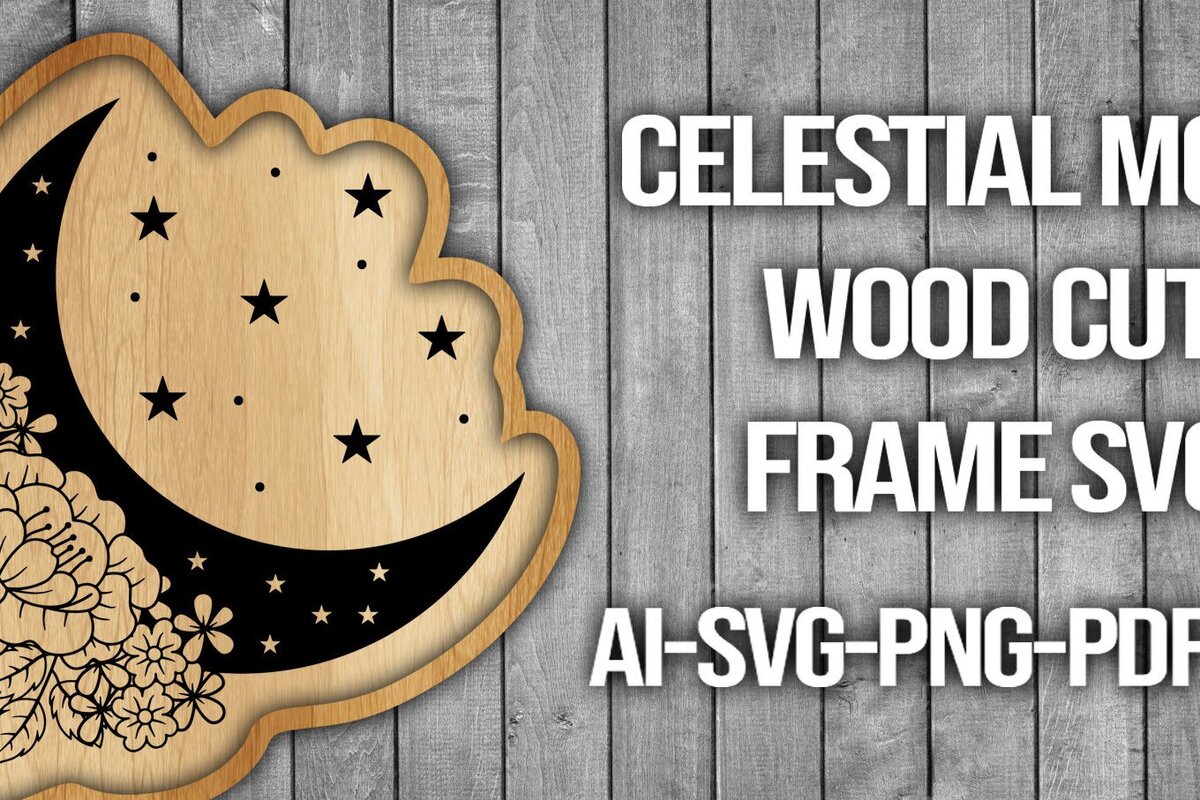 Intra απο ξύλο plywood 3mm-4mm πάχος Πλαίσιο κοπής ξύλου Celestial Moon Δίασταση 20x30 cm INTRAFABR-46088215
