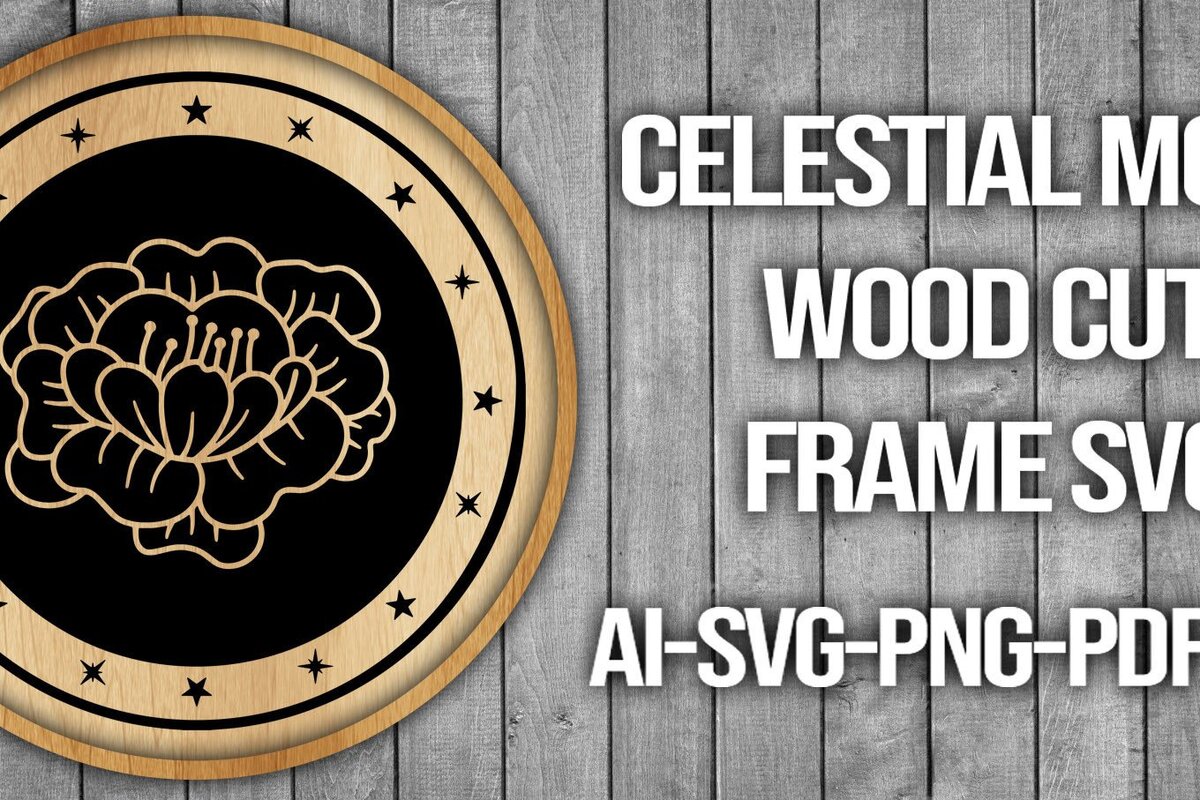 Intra απο ξύλο plywood 3mm-4mm πάχος Πλαίσιο κοπής ξύλου Celestial Moon Δίασταση 20x30 cm INTRAFABR-46088218