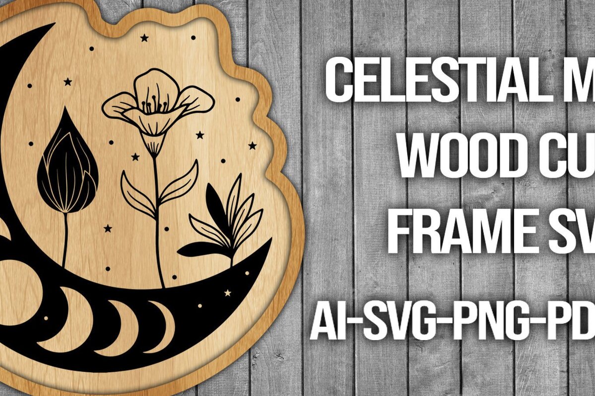 Intra απο ξύλο plywood 3mm-4mm πάχος Πλαίσιο κοπής ξύλου Celestial Moon Δίασταση 20x30 cm INTRAFABR-45741379