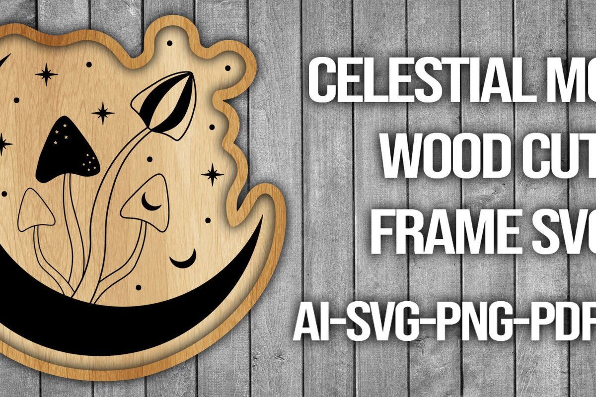 Intra απο ξύλο plywood 3mm-4mm πάχος Πλαίσιο κοπής ξύλου Celestial Moon Δίασταση 20x30 cm INTRAFABR-46088226