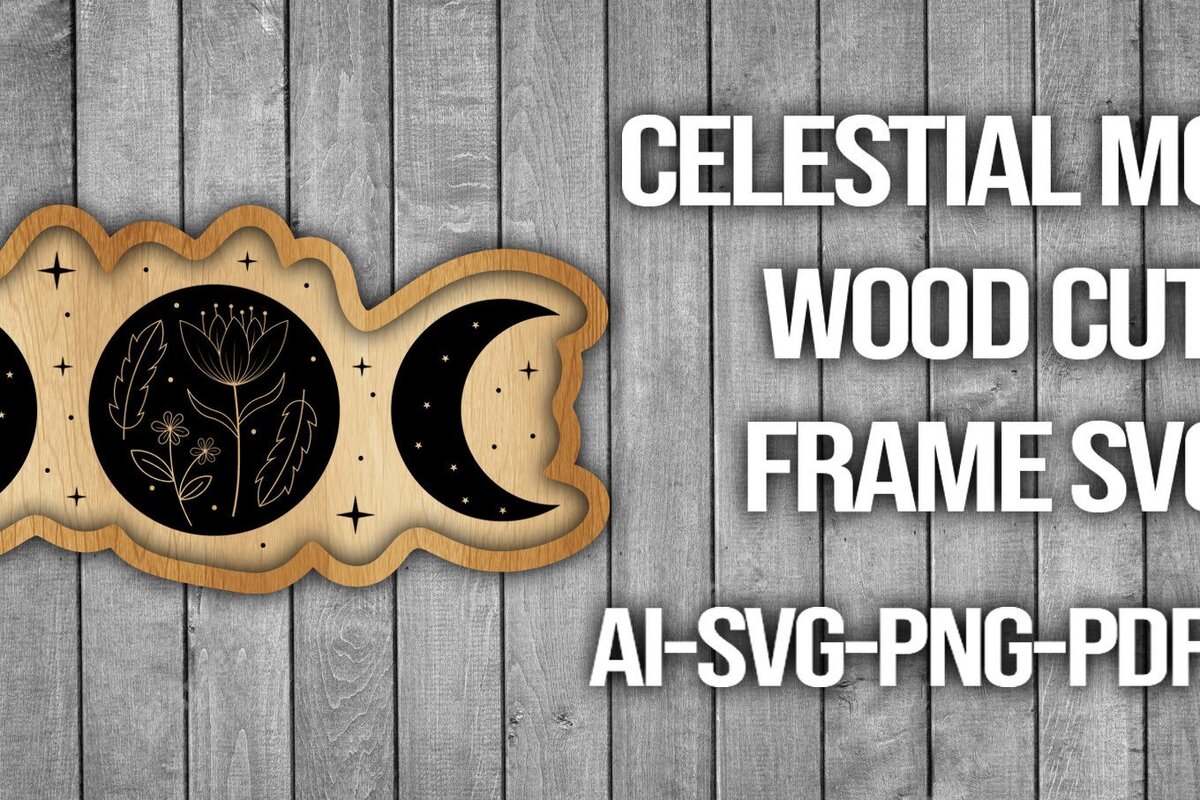 Intra απο ξύλο plywood 3mm-4mm πάχος Πλαίσιο κοπής ξύλου Celestial Moon Δίασταση 20x30 cm INTRAFABR-46088515