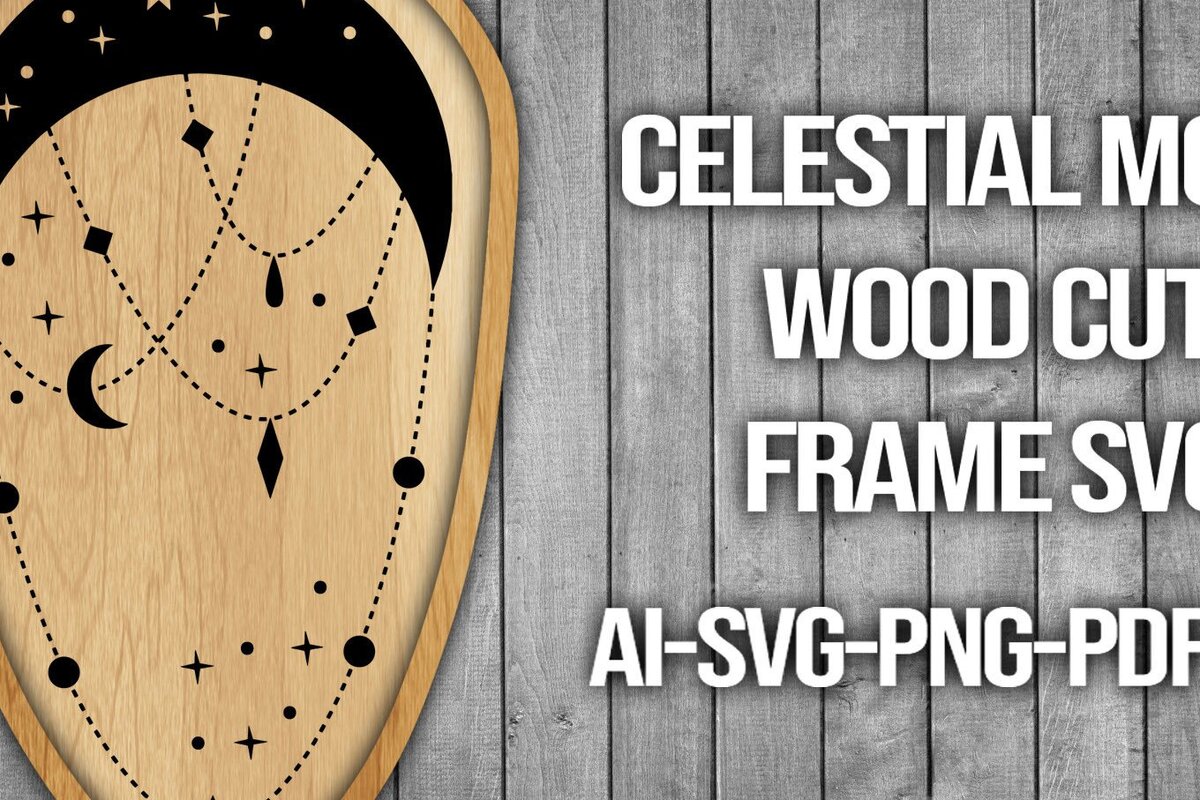 Intra απο ξύλο plywood 3mm-4mm πάχος Πλαίσιο κοπής ξύλου Celestial Moon Δίασταση 20x30 cm INTRAFABR-46088522