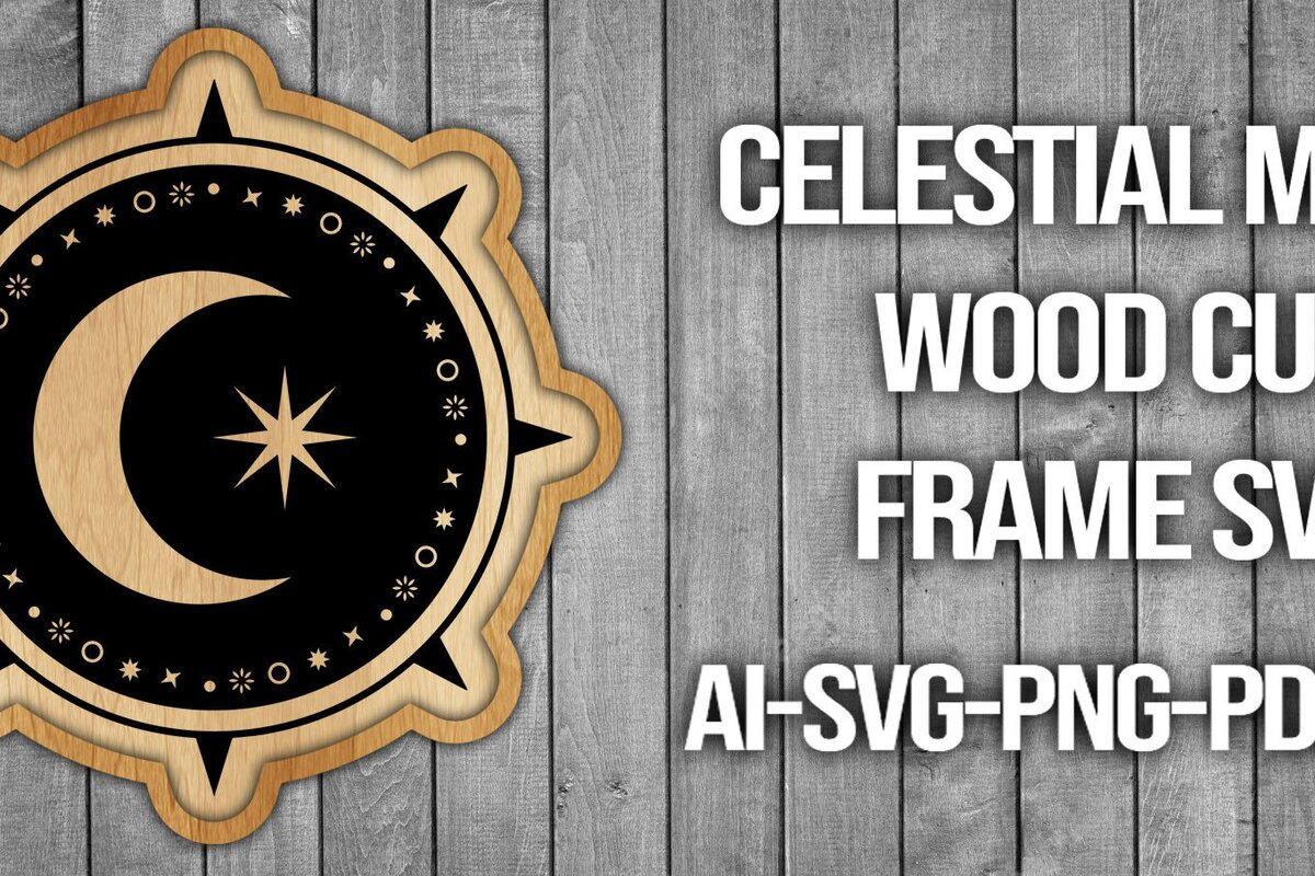 Intra απο ξύλο plywood 3mm-4mm πάχος Πλαίσιο κοπής ξύλου Celestial Moon Δίασταση 20x30 cm INTRAFABR-45742140