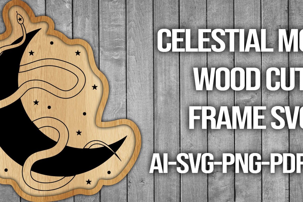 Intra απο ξύλο plywood 3mm-4mm πάχος Πλαίσιο κοπής ξύλου Celestial Moon Δίασταση 20x30 cm INTRAFABR-45742145