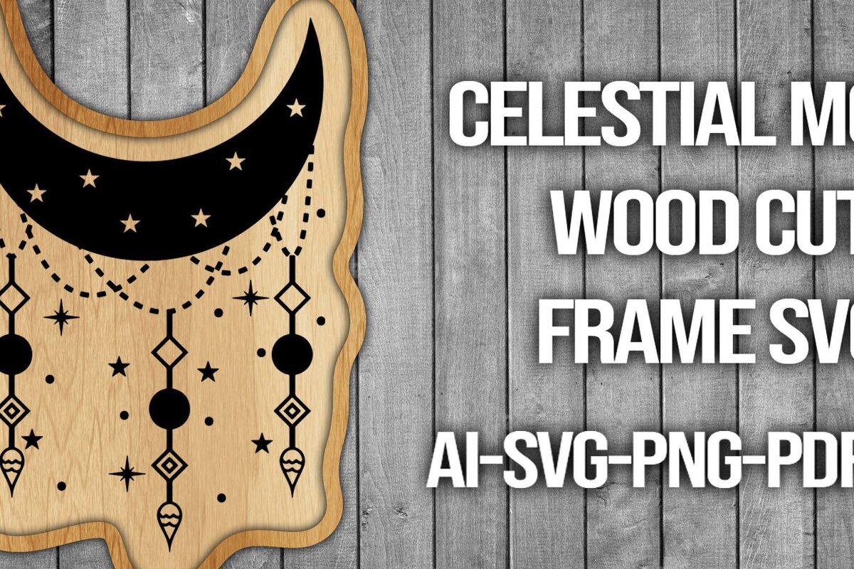 Intra απο ξύλο plywood 3mm-4mm πάχος Πλαίσιο κοπής ξύλου Celestial Moon Δίασταση 20x30 cm INTRAFABR-45742159