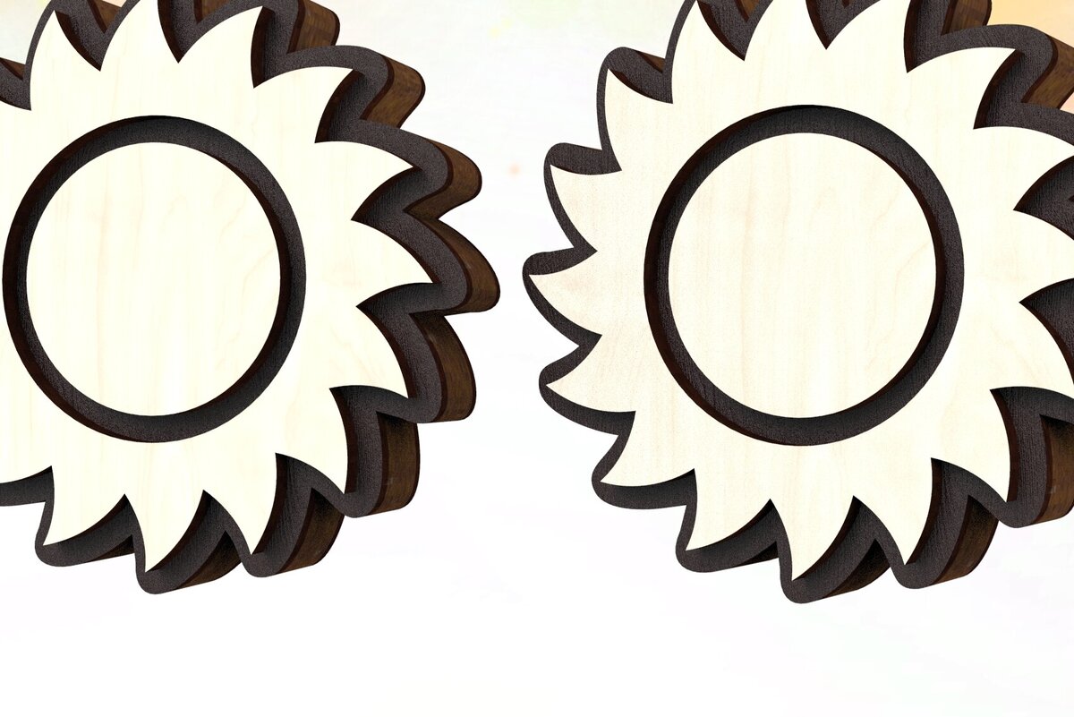 Σετ των 2 Intra απο ξύλο plywood 3mm-4mm πάχος Celestial Stud Σκουλαρίκια Δίασταση 12x12 cm INTRAFABR-122184305