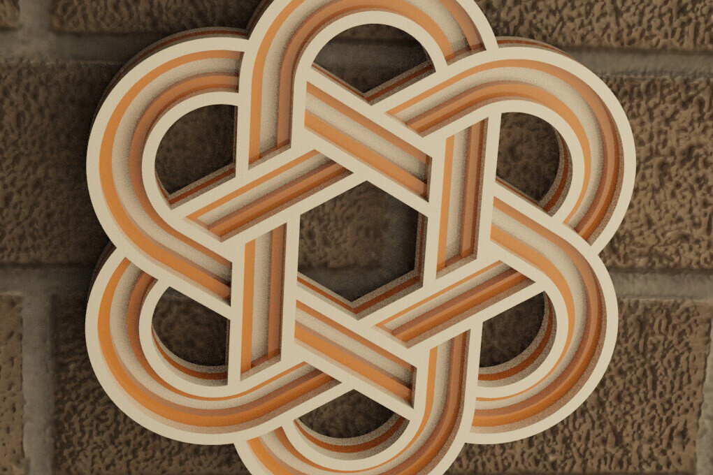 Σετ των 3 Intra απο ξύλο plywood 3mm-4mm πάχος Στολίδι Κελτικής Αλυσίδας Δίασταση 8x8 cm INTRAFABR-116763694