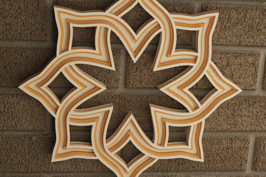 Σετ των 3 Intra απο ξύλο plywood 3mm-4mm πάχος Στολίδι Κέλτικο Τριφύλλι Δίασταση 8x8 cm INTRAFABR-114129701