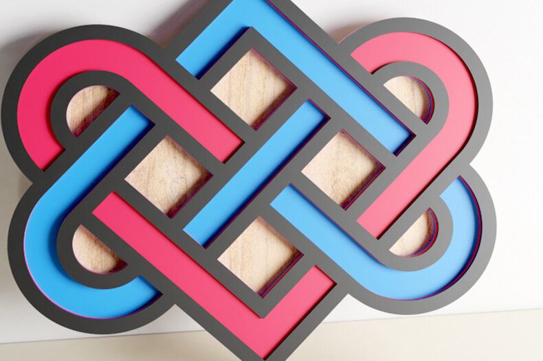 Intra απο ξύλο plywood 3mm-4mm πάχος Celtic Love Knot Δίασταση 40x40 cm INTRAFABR-22623637