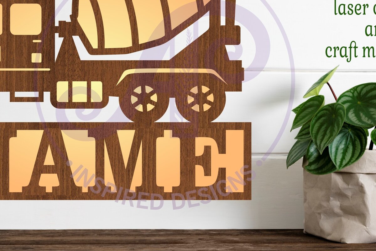 Σετ των 3 Intra απο ξύλο plywood 3mm-4mm πάχος Όνομα οχήματος κατασκευής φορτηγών τσιμέντου Δίασταση 6x6 cm INTRAFABR-93658458