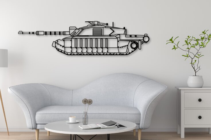 Σετ των 2 Intra απο ξύλο plywood 3mm-4mm πάχος Challenger III Tank Silhouette Δίασταση 15x15 cm INTRAFABR-110838082