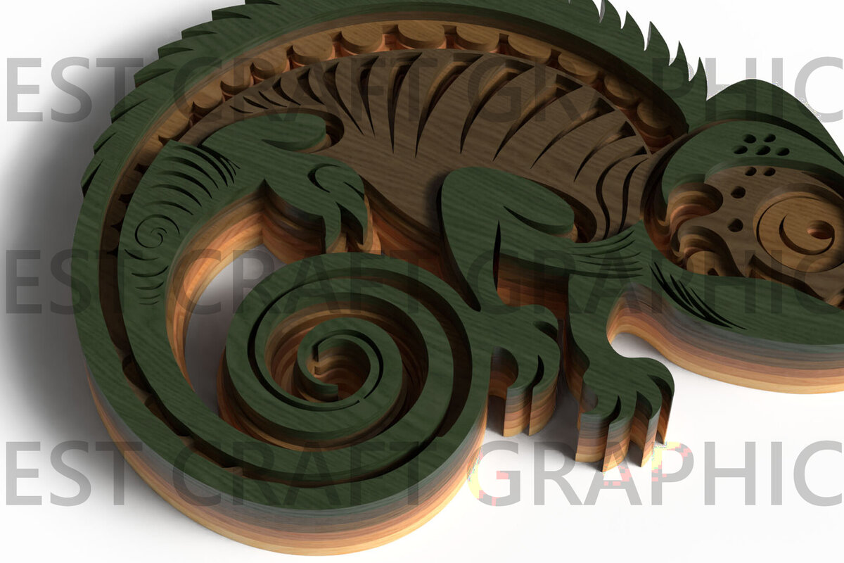 Σετ των 2 Intra απο ξύλο plywood 3mm-4mm πάχος Chameleon Layered Design Δίασταση 25x25 cm INTRAFABR-121762057