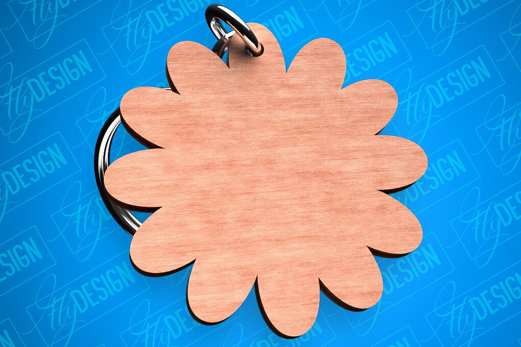 Σετ των 3 Intra απο ξύλο plywood 3mm-4mm πάχος Chamomile Keychain Shapes Δίασταση 6x6 cm INTRAFABR-82325355