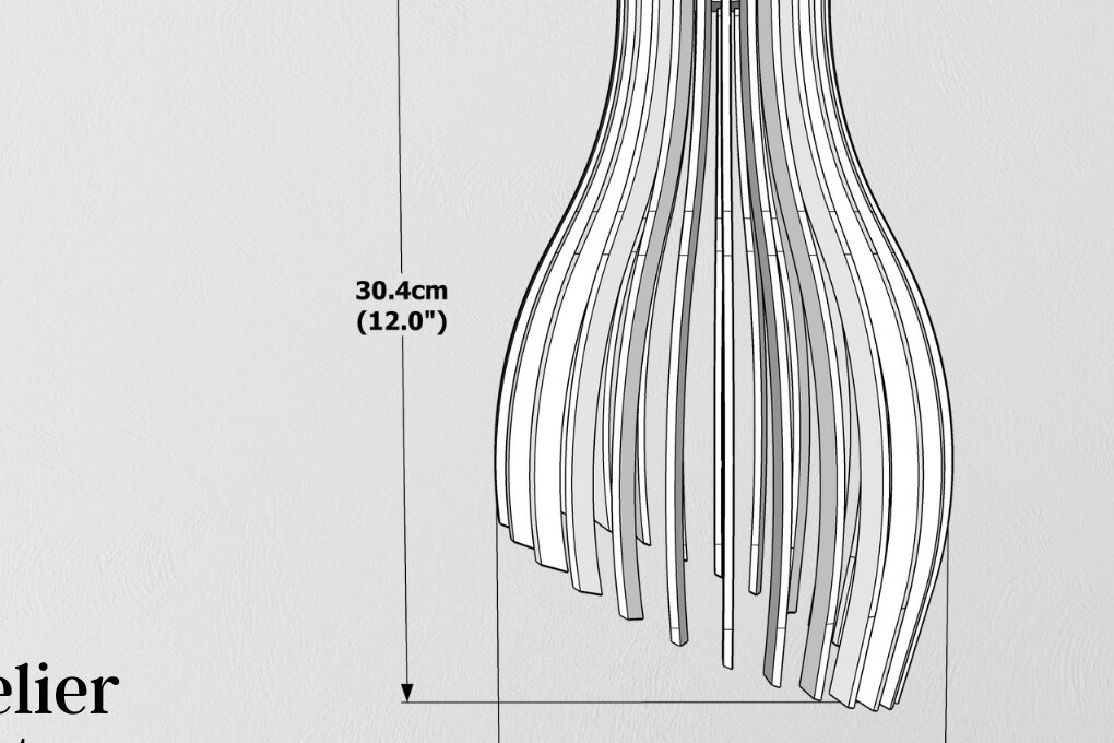 Σετ των 3 Intra απο ξύλο plywood 3mm-4mm πάχος Κρεμαστό φωτιστικό πολυελαίου, κοπής με λέιζερ Δίασταση 3x3 cm INTRAFABR-85426272